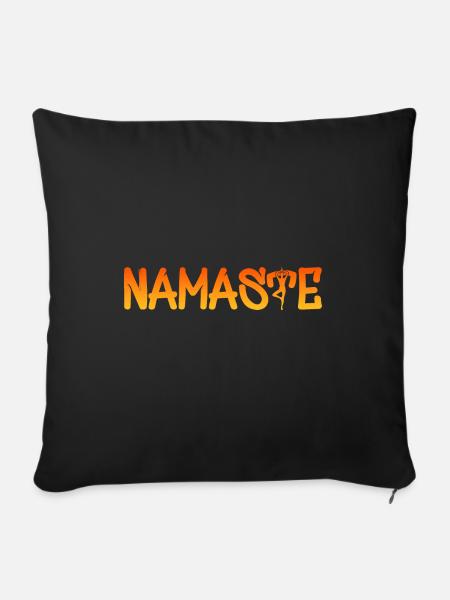 Namaste Yogafigur Yoga - Sofakissenbezug 45 x 45 cm - Schwarz
