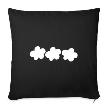 Three Flowers Blossom Plant Shape - Sofa pillowcase 17,3'' x 17,3'' (45 x 45 cm) - black - Front