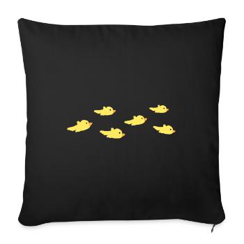 six birds animals bird yellow - Sofa pillowcase 17,3'' x 17,3'' (45 x 45 cm) - black - Front