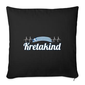 Kretakind Griechenland Urlaub Kreta - Sofakissenbezug 45 x 45 cm - Schwarz - Vorne