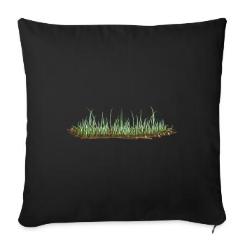 Grass Boden Natur grün - Sofakissenbezug 45 x 45 cm - Schwarz - Vorne