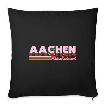 Aix-la-Chapelle Rheinland Design pour les natifs d’Aix-la-Chapelle - Housse de coussin décorative 45 x 45 cm - noir - Devant