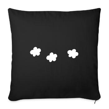 Icône En Forme De Fleur Trois Fleurs - Housse de coussin décorative 45 x 45 cm - noir - Devant