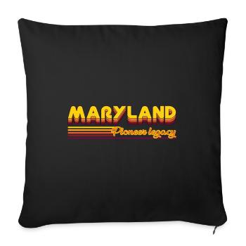 design cool des États du Maryland aux États-Unis - Housse de coussin décorative 45 x 45 cm - noir - Devant