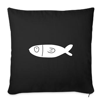 Fish Symbol Animal Blue - Sofa pillowcase 17,3'' x 17,3'' (45 x 45 cm) - black - Front