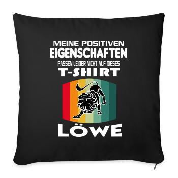 Geburtstag Sternzeichen Retro Löwe - Sofakissenbezug 45 x 45 cm - Schwarz - Vorne