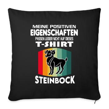 Geburtstag Sternzeichen Retro Steinbock - Sofakissenbezug 45 x 45 cm - Schwarz - Vorne