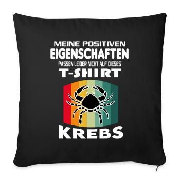 Geburtstag Sternzeichen Retro Krebs - Sofakissenbezug 45 x 45 cm - Schwarz - Vorne