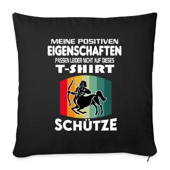 Geburtstag Sternzeichen Retro Schütze - Sofakissenbezug 45 x 45 cm - Schwarz - Vorne