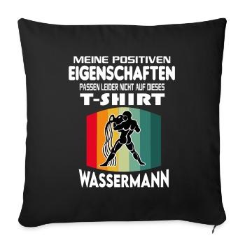 Geburtstag Sternzeichen Retro Wassermann - Sofakissenbezug 45 x 45 cm - Schwarz - Vorne