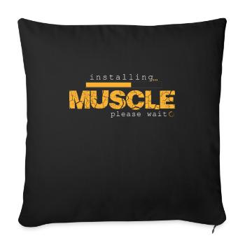Bodybuilding Hantel Muskel aufbauen Training - Sofakissenbezug 45 x 45 cm - Schwarz - Vorne