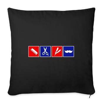 Barber - Sofa pillowcase 17,3'' x 17,3'' (45 x 45 cm) - black - Front