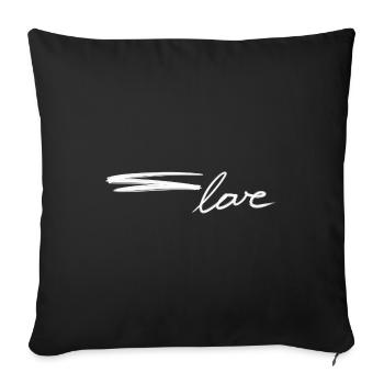 liebe text strich valentinstag - Sofakissenbezug 45 x 45 cm - Schwarz - Vorne