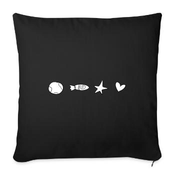 symboles formes voyage spatial fusée terrestre - Housse de coussin décorative 45 x 45 cm - noir - Devant