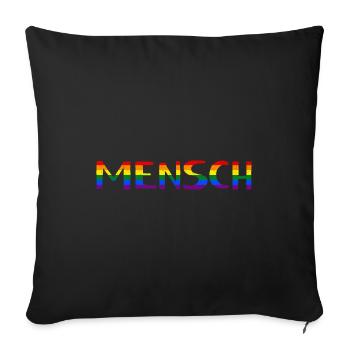 Mensch Regenbogenflagge - Sofakissenbezug 45 x 45 cm - Schwarz - Vorne