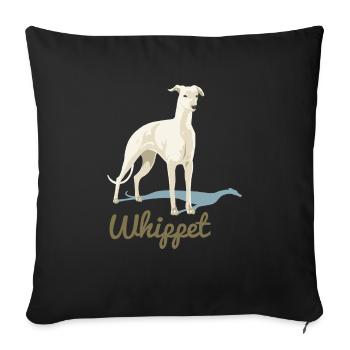 Whippet - Sofakissenbezug 45 x 45 cm - Schwarz - Vorne