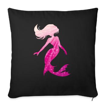Mermaid - Sofa pillowcase 17,3'' x 17,3'' (45 x 45 cm) - black - Front