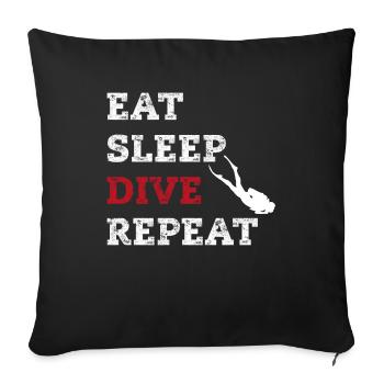 Eat,sleep,dive Repeat - Sofa pillowcase 17,3'' x 17,3'' (45 x 45 cm) - black - Front