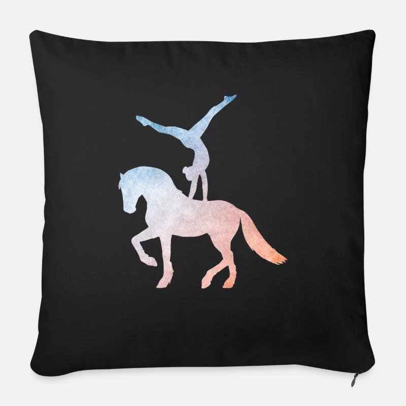 Voltigieren - Voltigierer - Volti - Pferde - Sofakissenbezug 45 x 45 cm - Schwarz