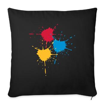 3 basic colors - Splash - V3 - Sofa pillowcase 17,3'' x 17,3'' (45 x 45 cm) - black - Front