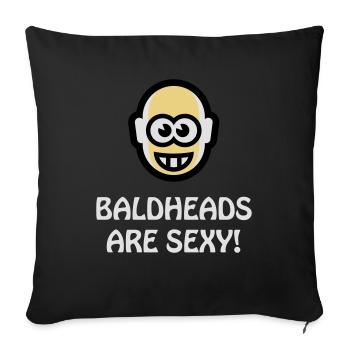 Les têtes chauves sont sexy (Bald Head NEG 3C) - Housse de coussin décorative 45 x 45 cm - noir - Devant