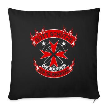 Feuerwehr: Gott schütze die Männer der Grubenwehr - Sofakissenbezug 45 x 45 cm - Schwarz - Vorne