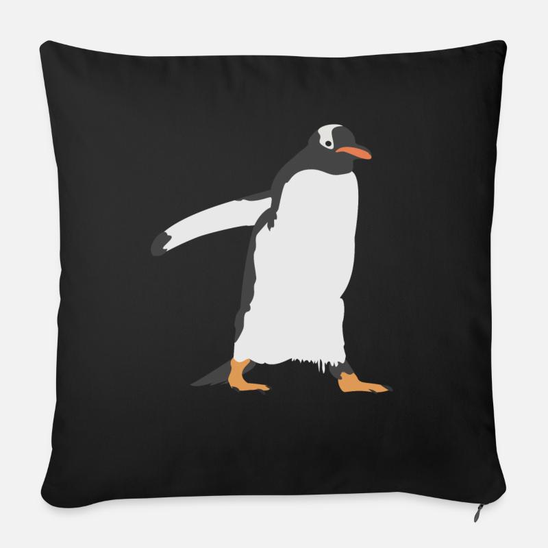 süsser Pinguin - Sofakissenbezug 45 x 45 cm - Schwarz