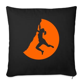 Woman Climber Climbing Sunset - Sofa pillowcase 17,3'' x 17,3'' (45 x 45 cm) - black - Front