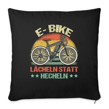 Lächeln Statt Hecheln - Sofakissenbezug 45 x 45 cm - Schwarz - Vorne