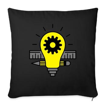 Engineering bulb - Sofa pillowcase 17,3'' x 17,3'' (45 x 45 cm) - black - Front