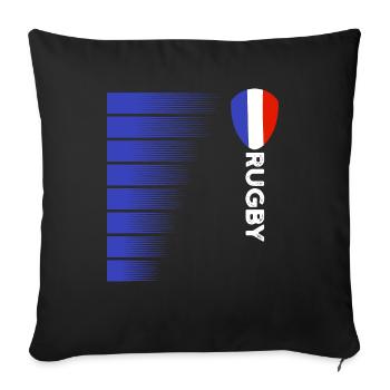 Rugby France Rugby Maillot Pour les Français France - Housse de coussin décorative 45 x 45 cm - noir - Devant