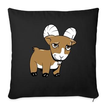 Ziege freundlich lieb - Sofakissenbezug 45 x 45 cm - Schwarz - Vorne