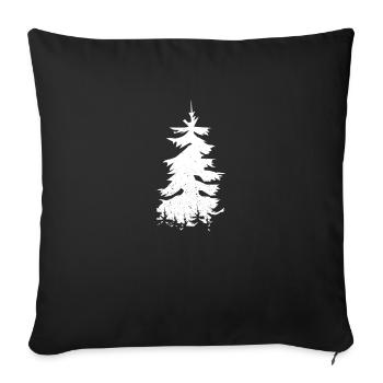 Arbre arbres bois forestier tronçonneuse tronçonneuse - Housse de coussin décorative 45 x 45 cm - noir - Devant