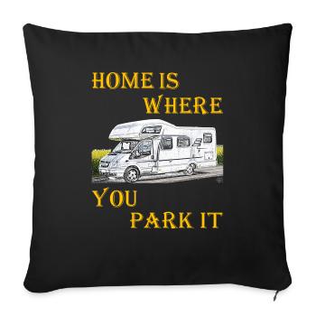 Home is where you park it 2 - Housse de coussin décorative 45 x 45 cm - noir - Devant