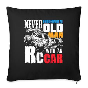RC Car Racing Gift for an RC Car Racer - Sofa pillowcase 17,3'' x 17,3'' (45 x 45 cm) - black - Front