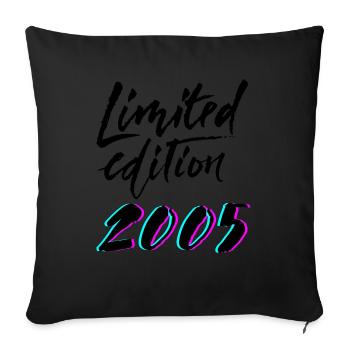 Limited Edition 2005 Cadeau d’anniversaire - Housse de coussin décorative 45 x 45 cm - noir - Devant