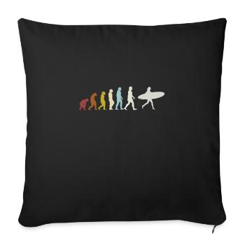 Surfen Wellenreiten Wellenreiter Surfbrett - Sofakissenbezug 45 x 45 cm - Schwarz - Vorne