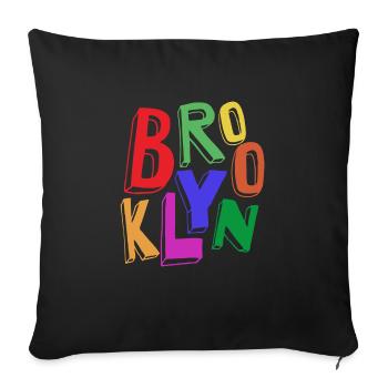 BROOKLYN FARBE - Sofakissenbezug 45 x 45 cm - Schwarz - Vorne