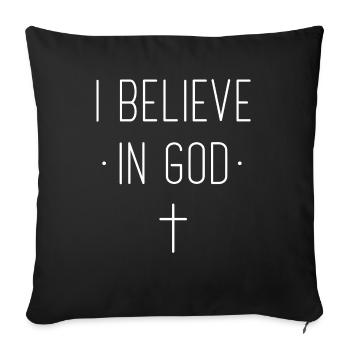Christliche Sprüche - Sofakissenbezug 45 x 45 cm - Schwarz - Vorne