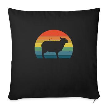 Sheep Sheep Sheep breeders Shepherd Farm - Sofa pillowcase 17,3'' x 17,3'' (45 x 45 cm) - black - Front
