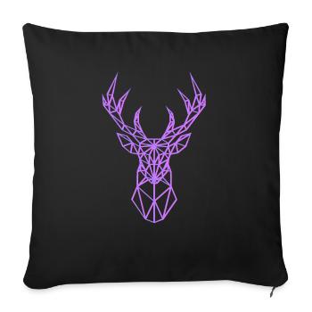 Neon Deer Head Antler Rose - Housse de coussin décorative 45 x 45 cm - noir - Devant