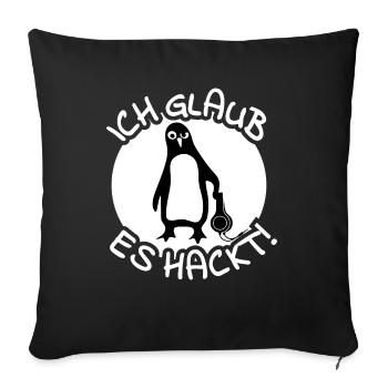 Pinguin Hacker - Sofakissenbezug 45 x 45 cm - Schwarz - Vorne
