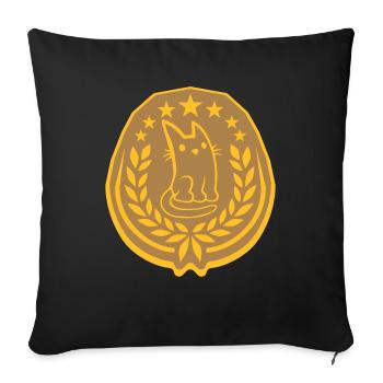 Logo Laurel Wreath Cat Noble - Sofa pillowcase 17,3'' x 17,3'' (45 x 45 cm) - black - Front