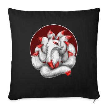 Nine-tailed fox - Sofa pillowcase 17,3'' x 17,3'' (45 x 45 cm) - black - Front
