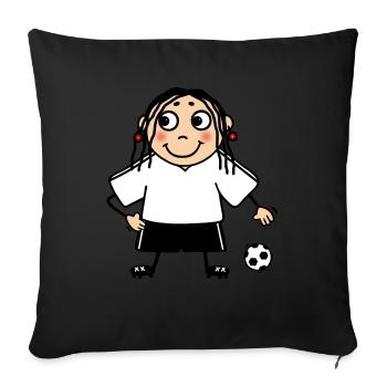 Women's football women's team neutral white - Sofa pillowcase 17,3'' x 17,3'' (45 x 45 cm) - black - Front