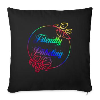 FriendlyPöbeling Rainbow - Sofakissenbezug 45 x 45 cm - Schwarz - Vorne