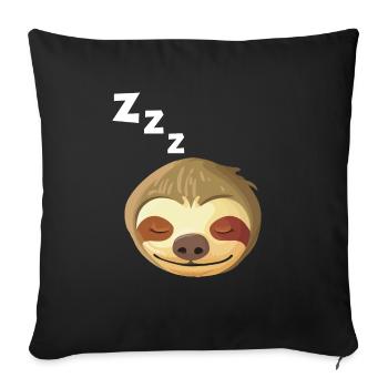 Sleeping Sloth Face - Sofa pillowcase 17,3'' x 17,3'' (45 x 45 cm) - black - Front