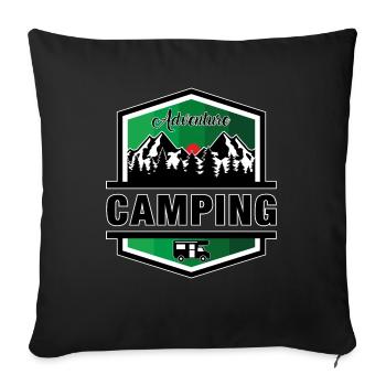 Camping - Sofa pillowcase 17,3'' x 17,3'' (45 x 45 cm) - black - Front