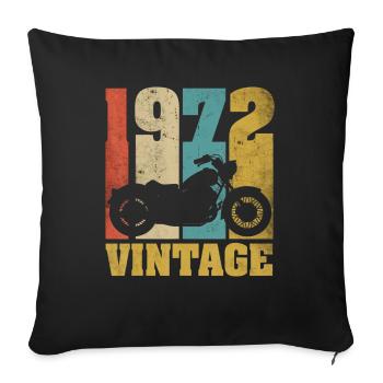 1972 Jahrgang Geburtstag Biker Motorrad Geschenk - Sofakissenbezug 45 x 45 cm - Schwarz - Vorne