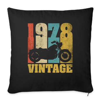 1978 Jahrgang Geburtstag Biker Motorrad Geschenk - Sofakissenbezug 45 x 45 cm - Schwarz - Vorne